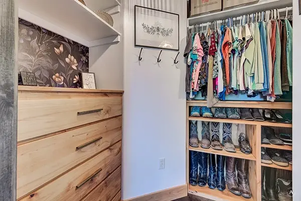 Custom cabinets in master closet