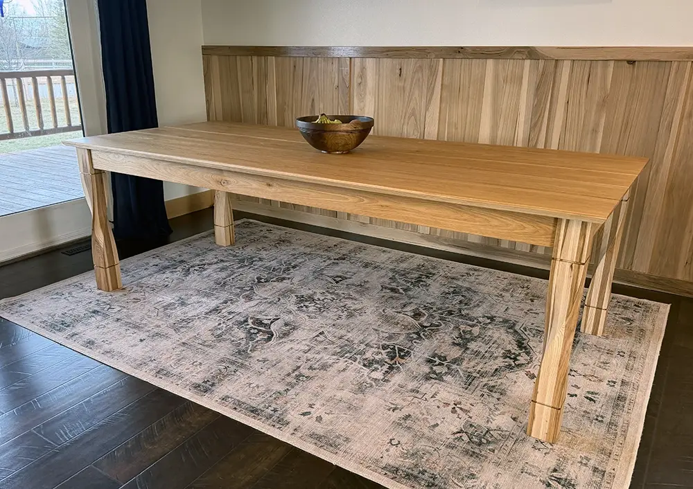 Custom hickory dining table