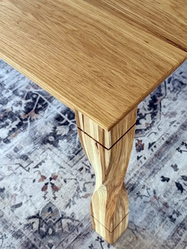 Custom hickory dining table