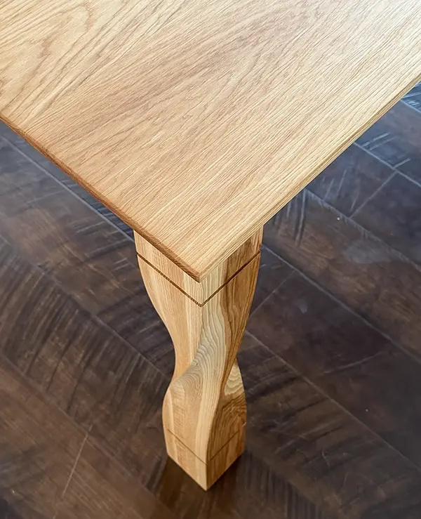 Handcrafted hickory dining table
