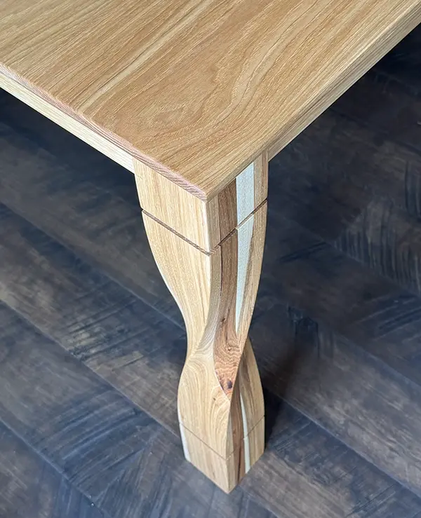 Handcrafted hickory dining table