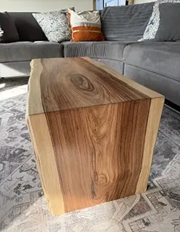 Custom made live edge coffee table